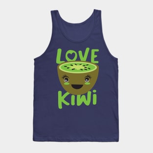 Love Kiwi Fruits with a cute kawaii illustration for Kiwi Lovers Tank Top